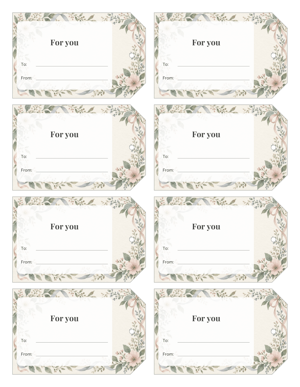 Preview of the first page of Plain (any occasion) tags (PDF)
